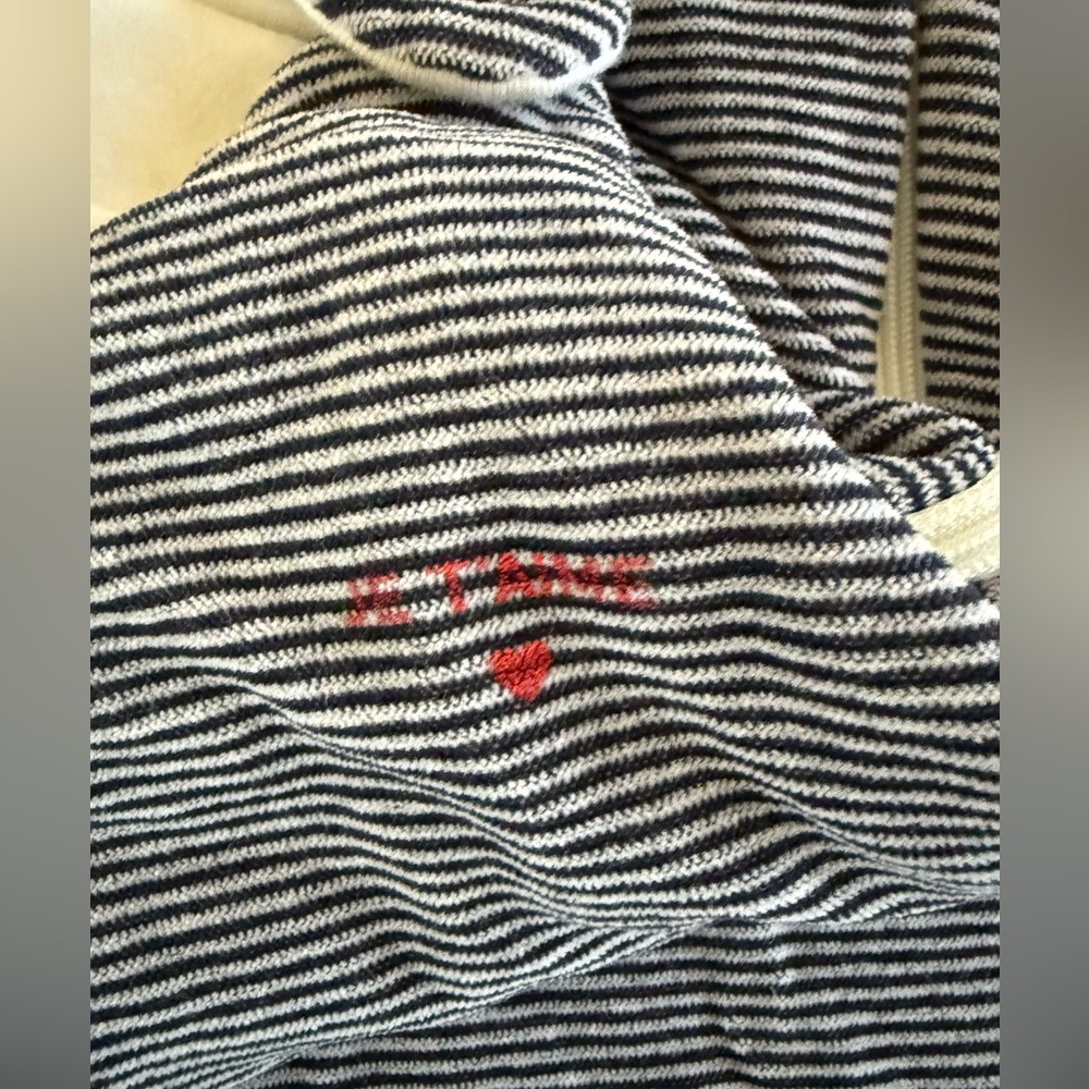 Petit Bateau Je T’aime Baby Sleep Sack 6–18M Navy Stripe - Picture 4 of 5